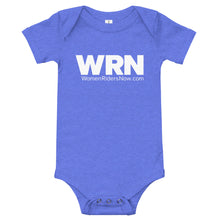 Load image into Gallery viewer, WRN Biker Baby Onesie White Logo
