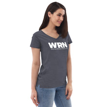 Load image into Gallery viewer, Women’s V-Neck Tee White Logo
