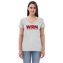 Load image into Gallery viewer, Women&#39;s V-Neck Tee Red Logo
